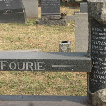 FOURIE Christiaan Phillipus 1912-1963 &amp; Johanna Cornelia 1908-2005