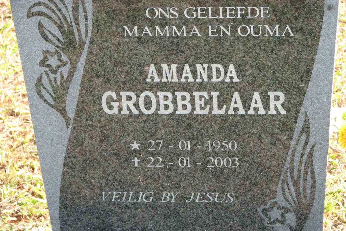 GROBBELAAR Amanda 1950-2003