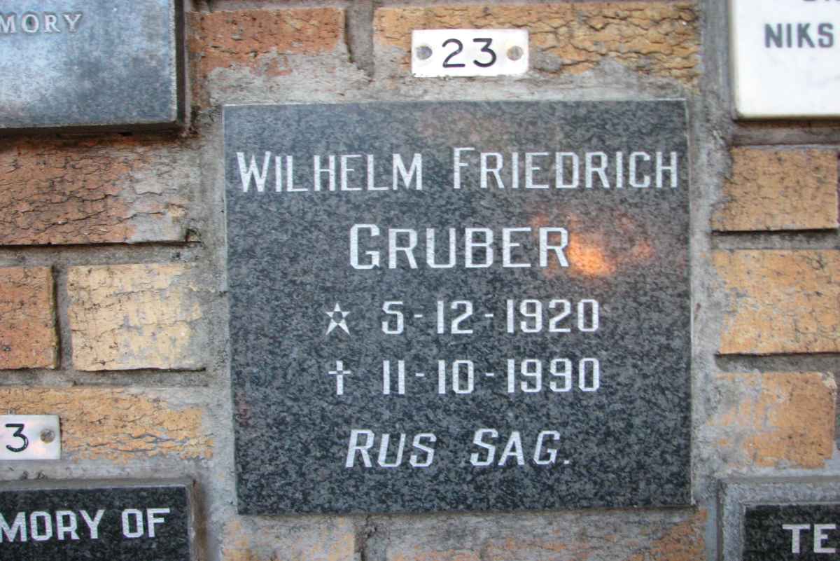 GRUBER Wilhelm Friedrich 1920-1990