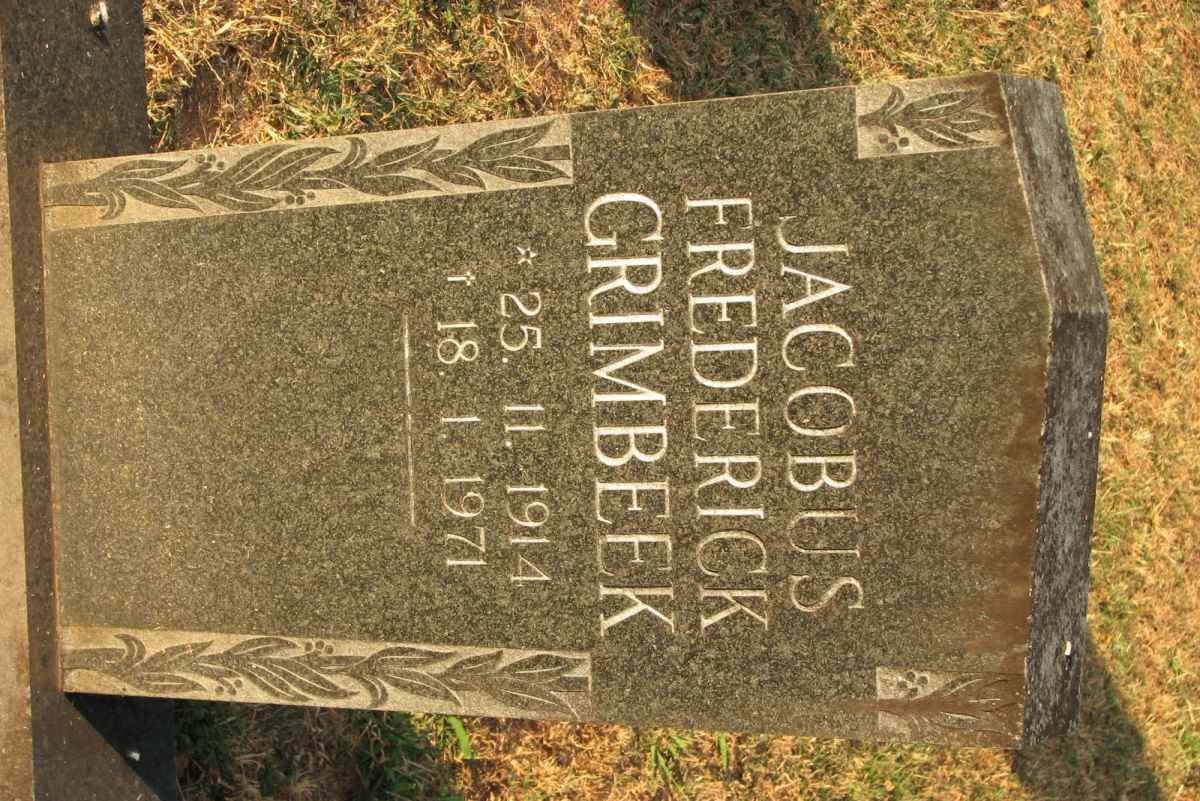 GRIMBEEK Jacobus Frederick 1914-1971