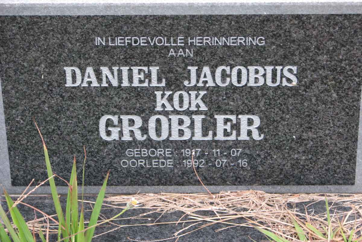 GROBLER Daniel Jacobus Kok 1917-1992