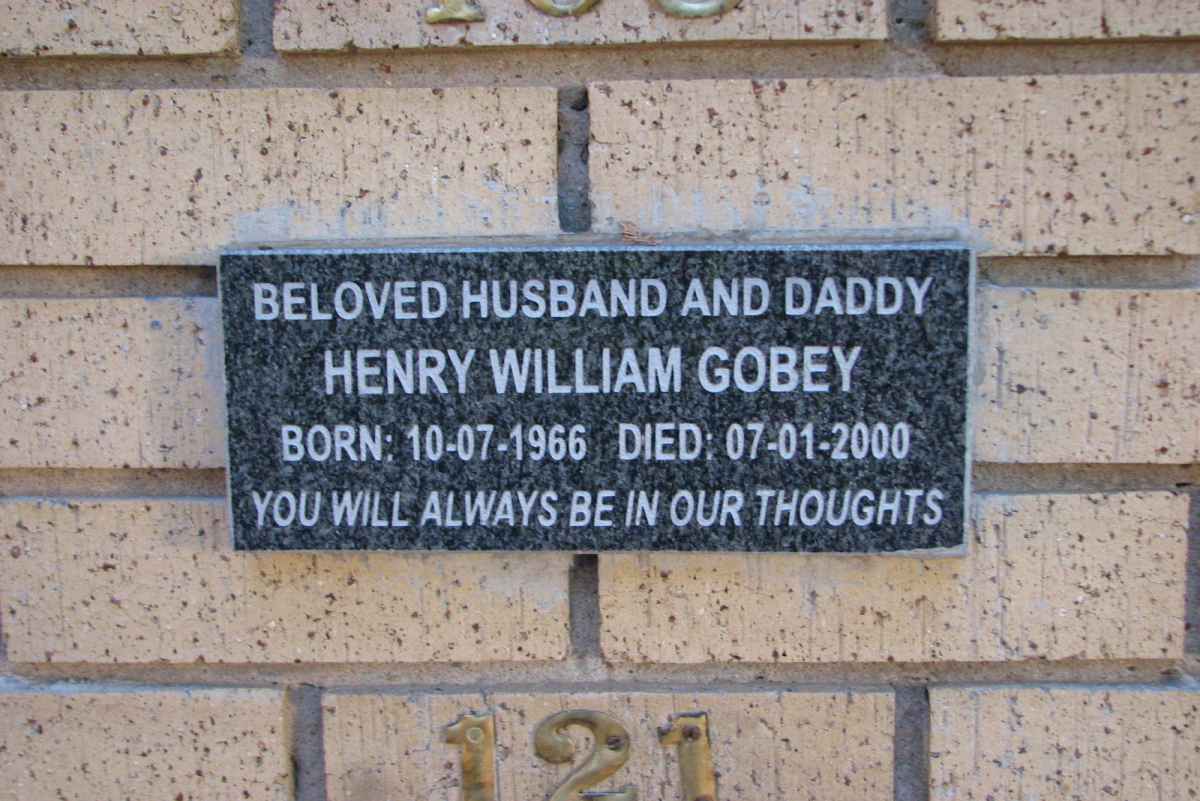 GOBEY Henry William 1966-2000