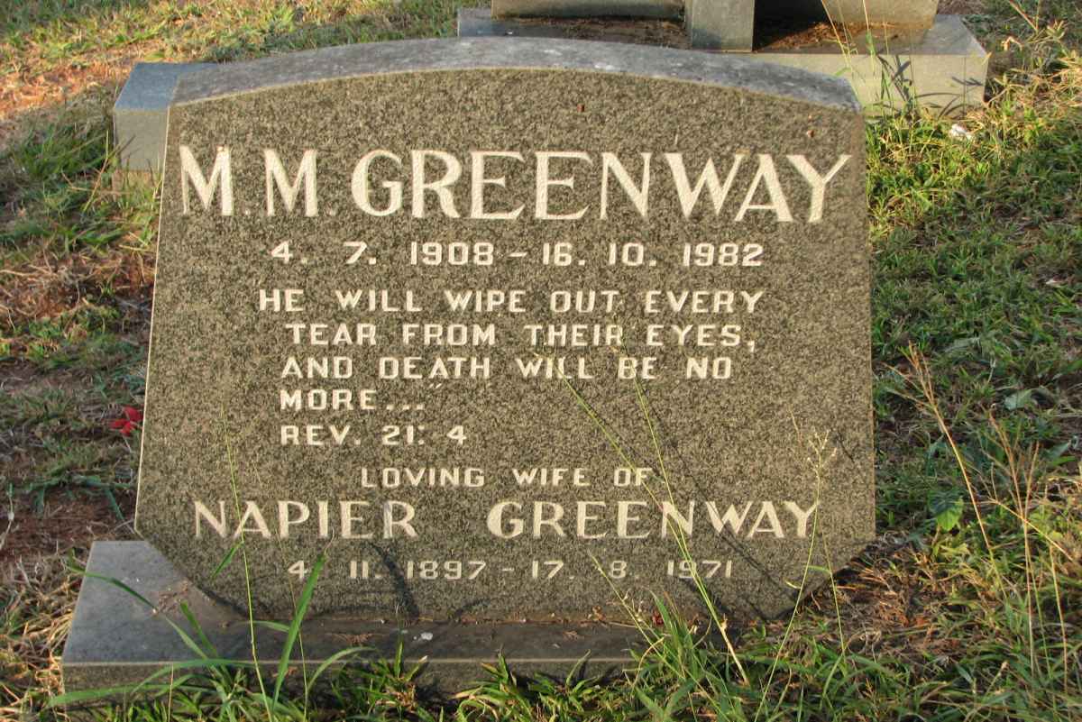 GREENWAY Napier 1897-1971 &amp; M.M. 1908-1982