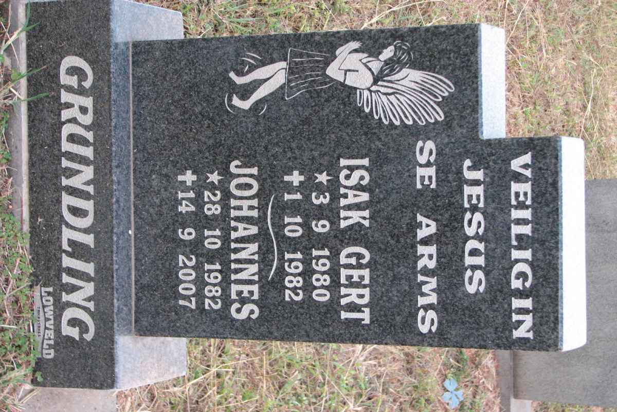 GRUNDLING Isak Gert 1980-1982 :: GRUNDLING Johannes 1982-2007