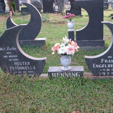 HENNING Frans Engelbertus 1916-1983 &amp;  Hester Petronella 1929-1995