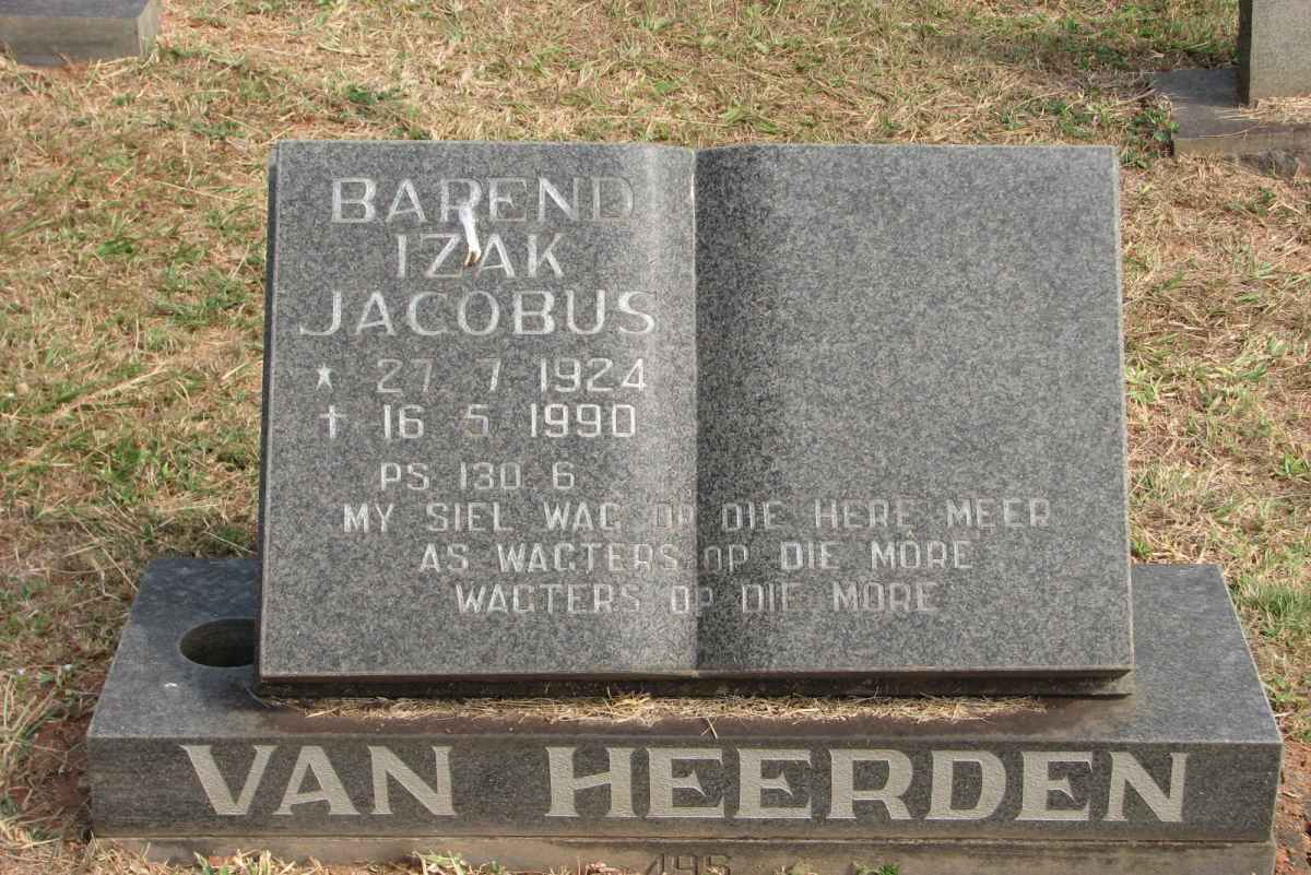 HEERDEN Barend Izak Jacobus, van 1924-1990