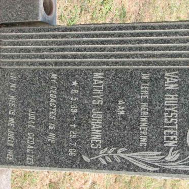 HUYSSTEEN Mathys Johannes, van 1939-1966