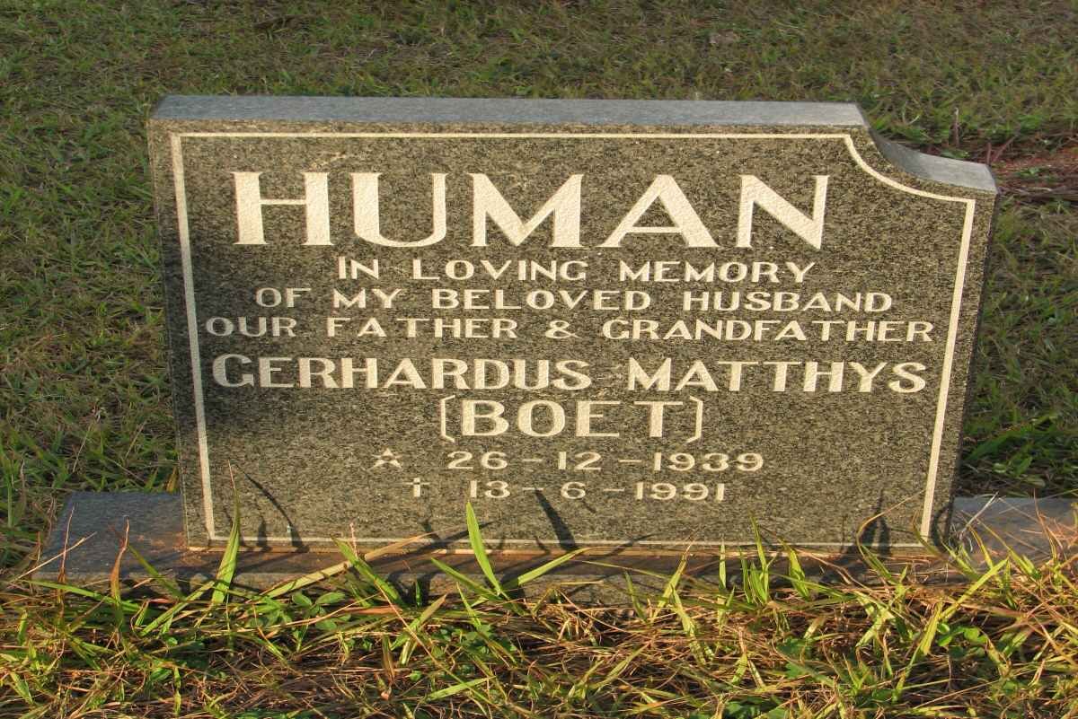 HUMAN Gerhardus Matthys 1939-1991