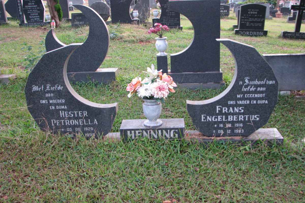 HENNING Frans Engelbertus 1916-1983 &amp;  Hester Petronella 1929-1995