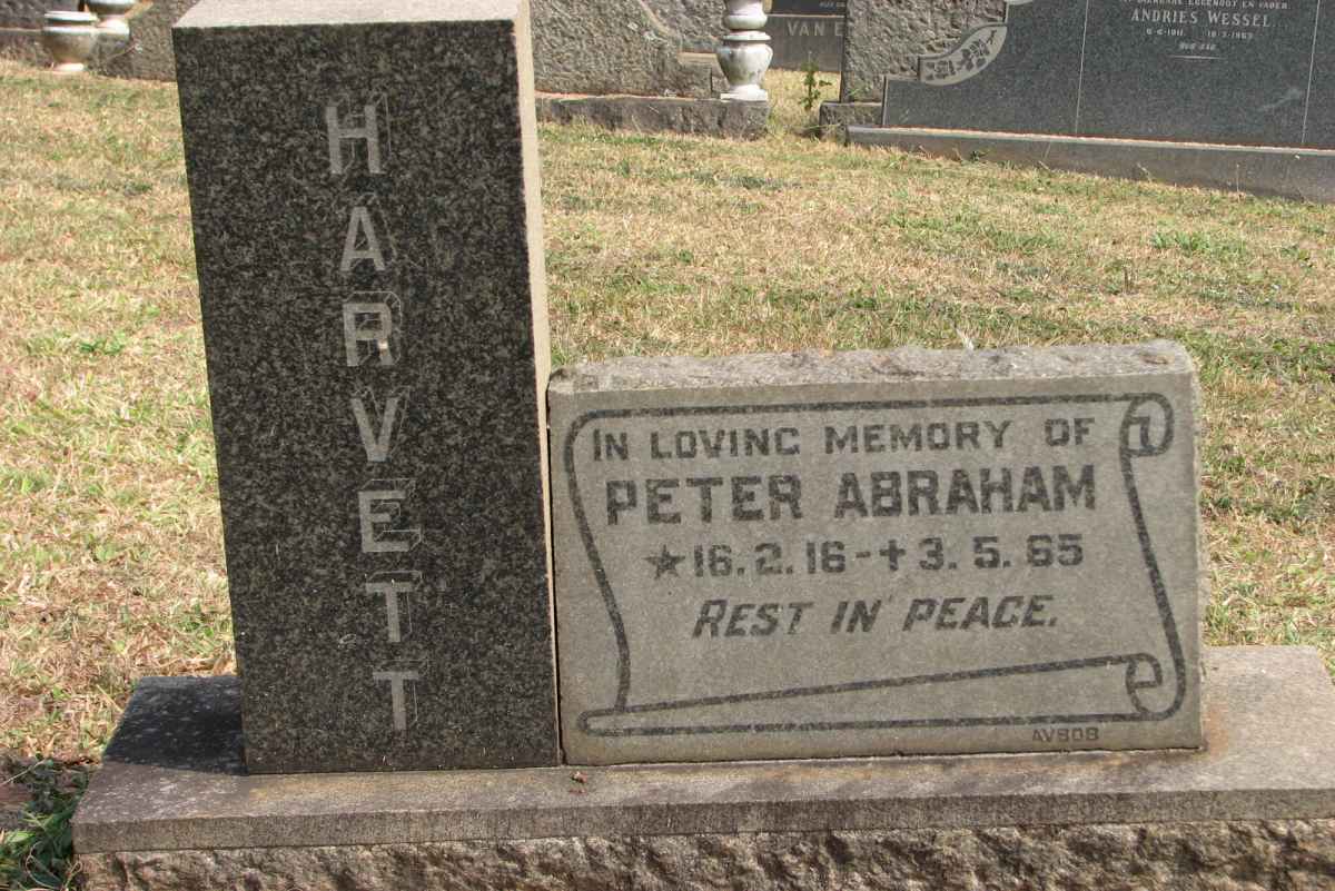HARVETT Peter Abraham 1916-1965