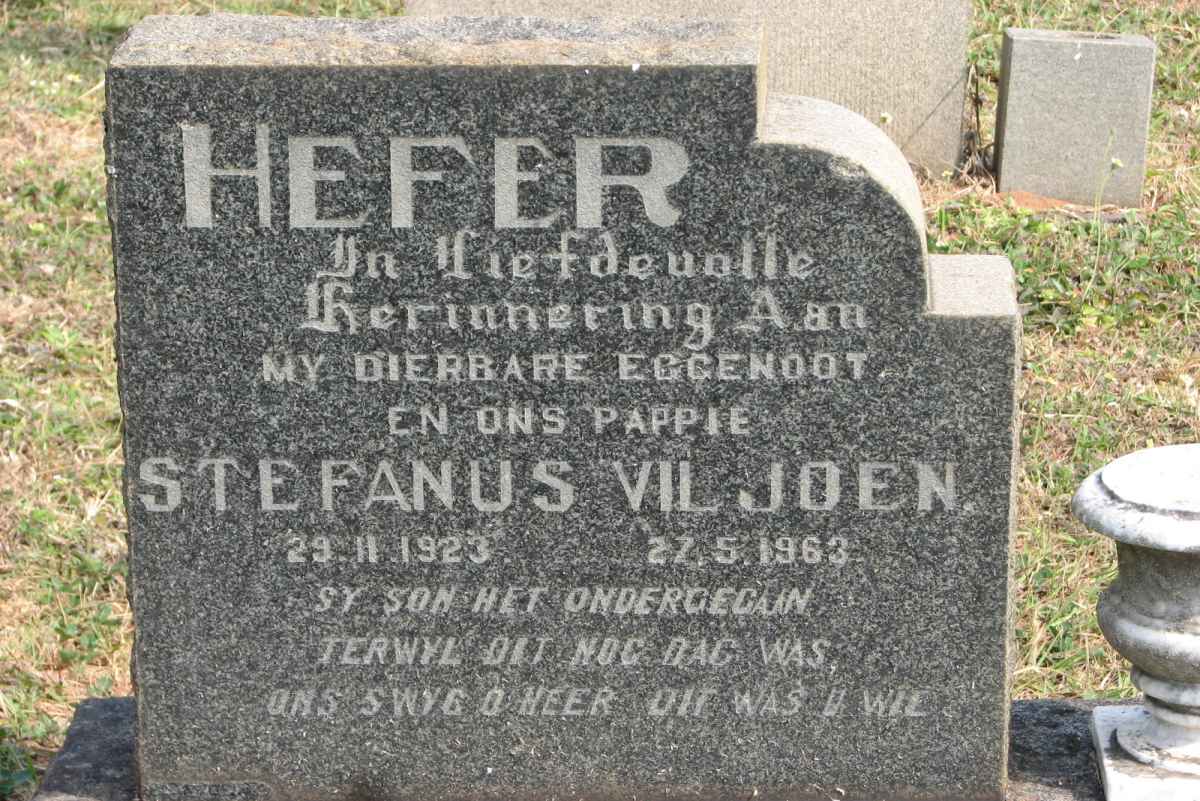 HEFER Stefanus Viljoen 1923-1963