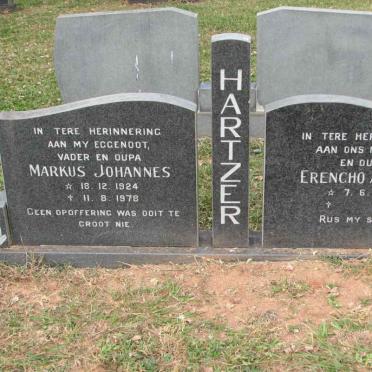 HARTZER Markus Johannes 1924-1978 &amp; Erencho Aletta 1928-