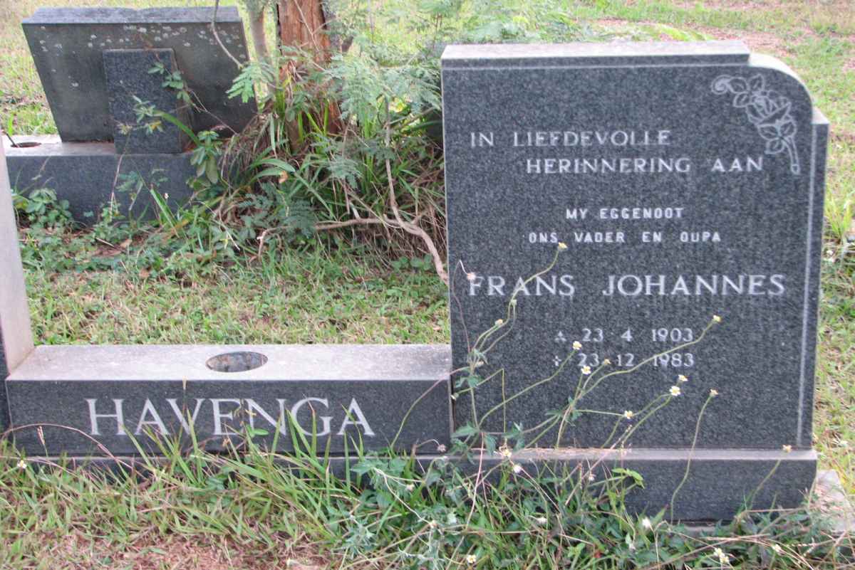 HAVENGA Frans Johannes 1903-1983