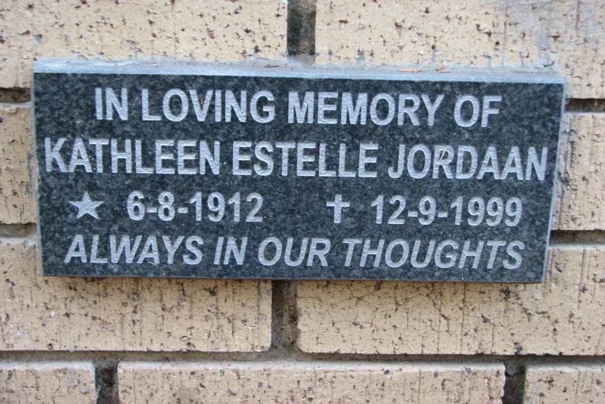 JORDAAN Kathleen Estelle 1912-1999