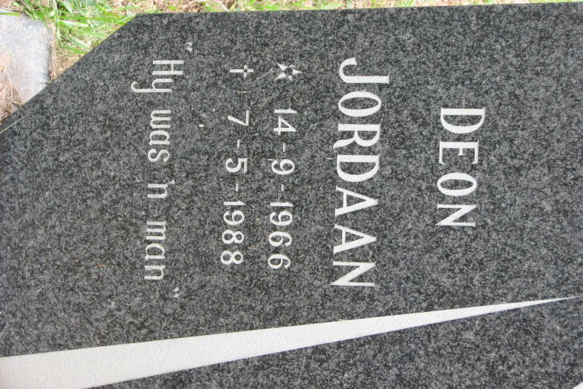 JORDAAN Deon 1966-1988