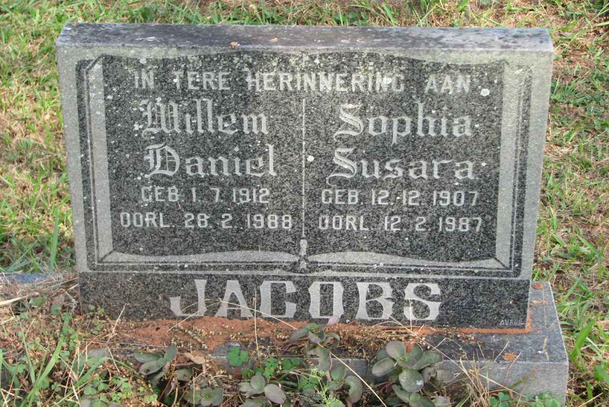 JACOBS Willem Daniel 1912-1988 Sophia Susara 1907-1987