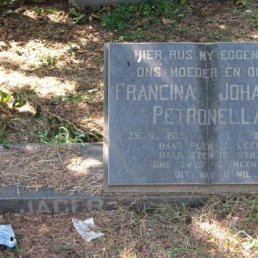 JAGER Francina Johanna Petronella, de 1913-1988