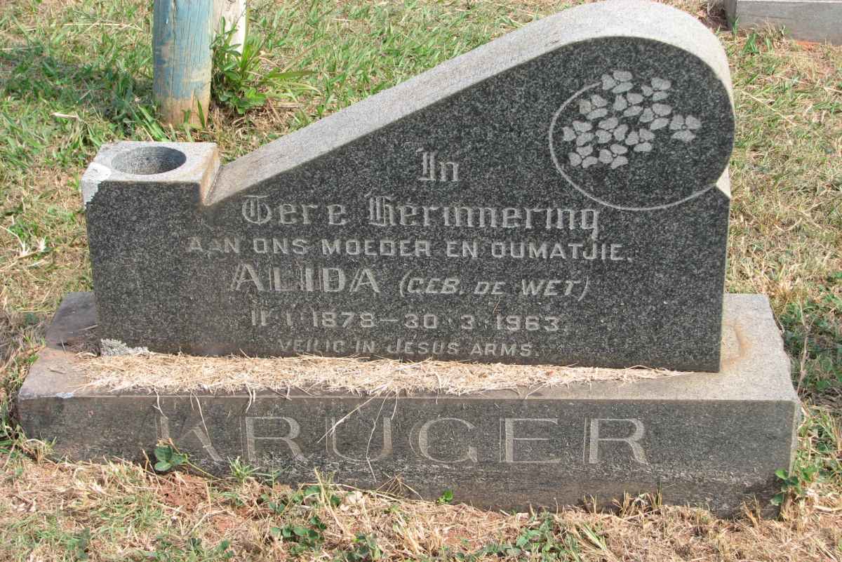 KRUGER Alida nee DE WET 1878-1963