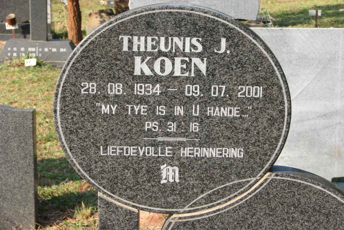KOEN Theunis J. 1934-2001