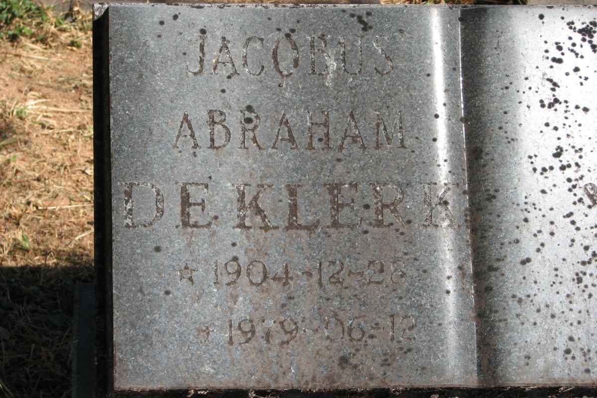 KLERK Jacobus Abraham, de 1904-1979