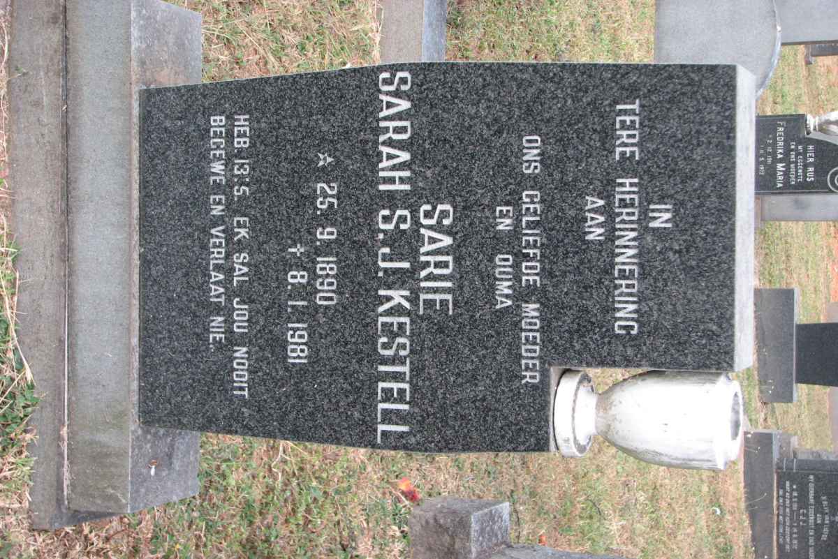 KESTELL Sarah S.J. 1890-1981