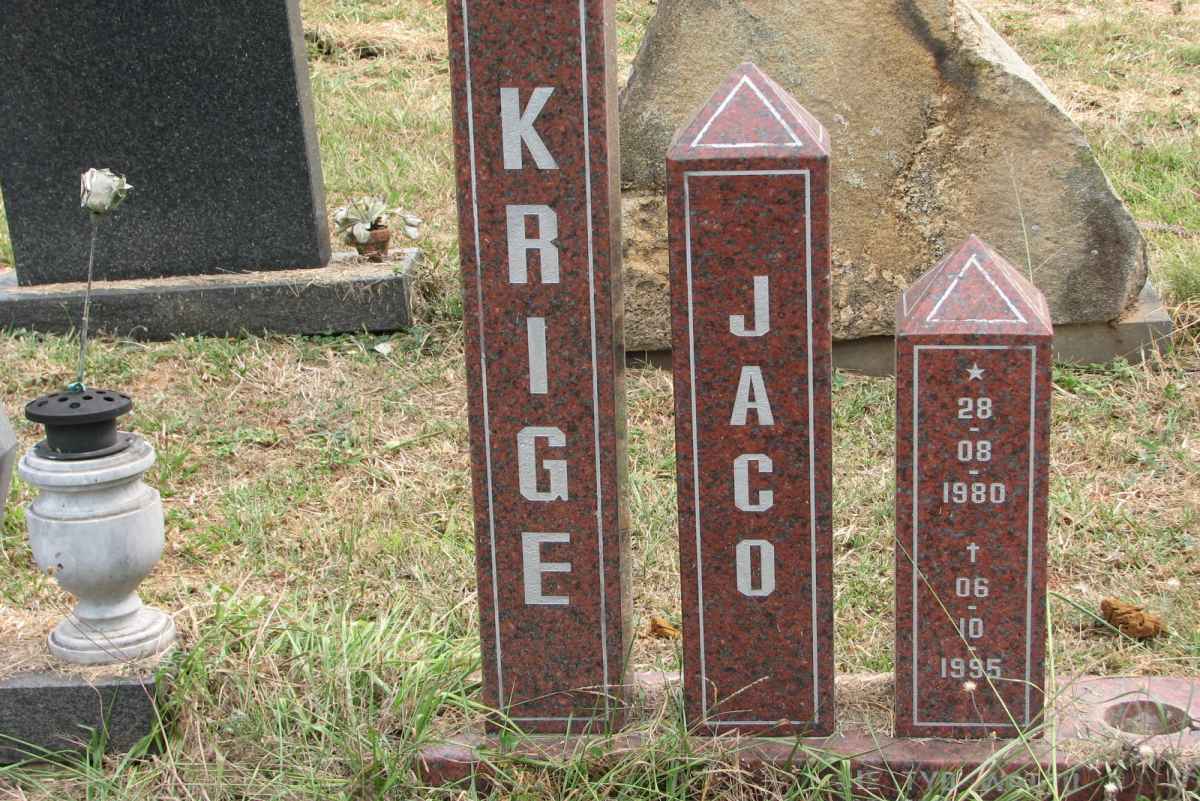 KRIGE Jaco 1980-1995