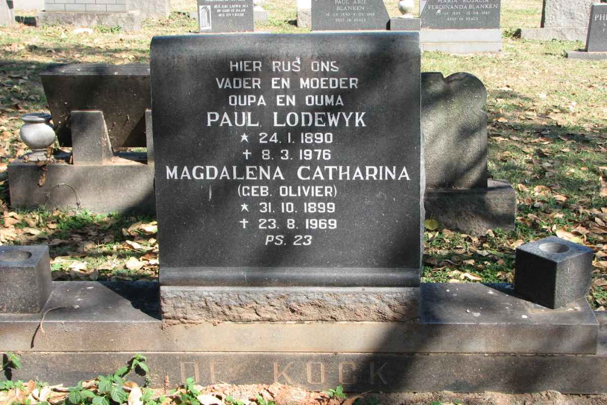 KOCK Paul Lodewyk, de 1890-1976 &amp; Magdalena Catharina OLIVIER 1899-1969