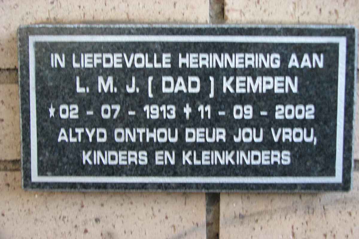 KEMPEN L.M.J. 1913-2002