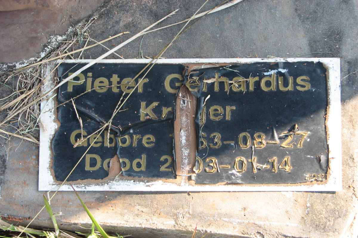 KRUGER Pieter Gerhardus 1963-2003