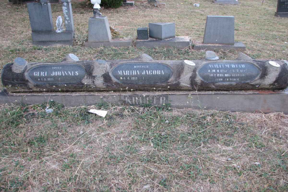 KRUGER Gert Johannes 1915- &amp; Martha Jacoba 1913- :: KRUGER Willem Otto 1952-1974