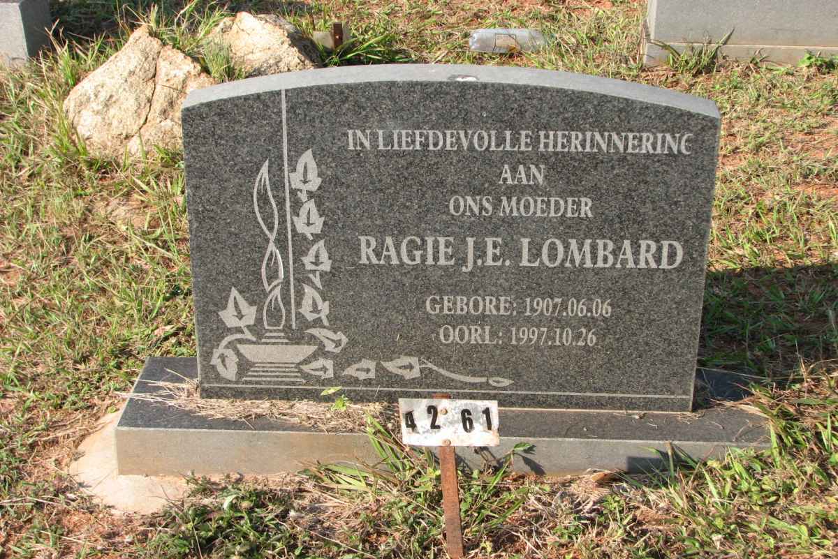 LOMBARD Ragie J.E. 1907-1997