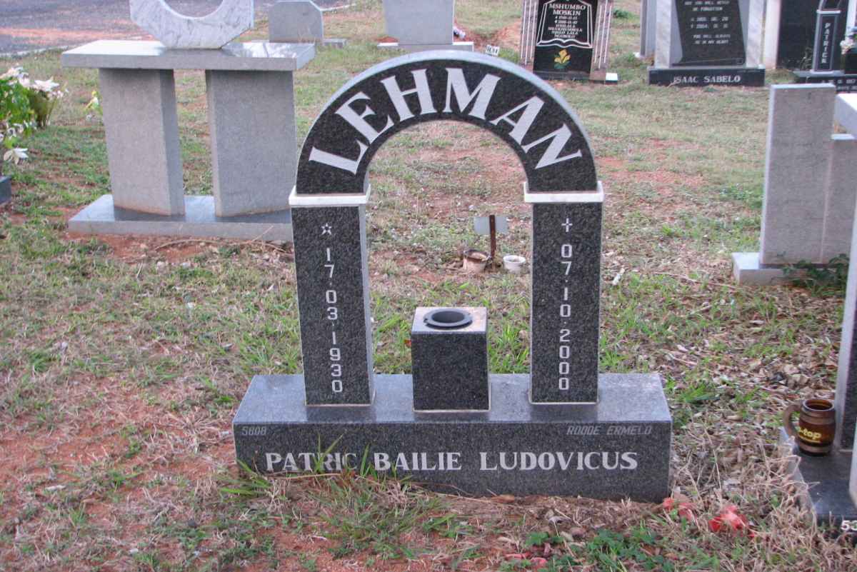 LEHMAN Patric Bailie Ludovicus 1930-2000