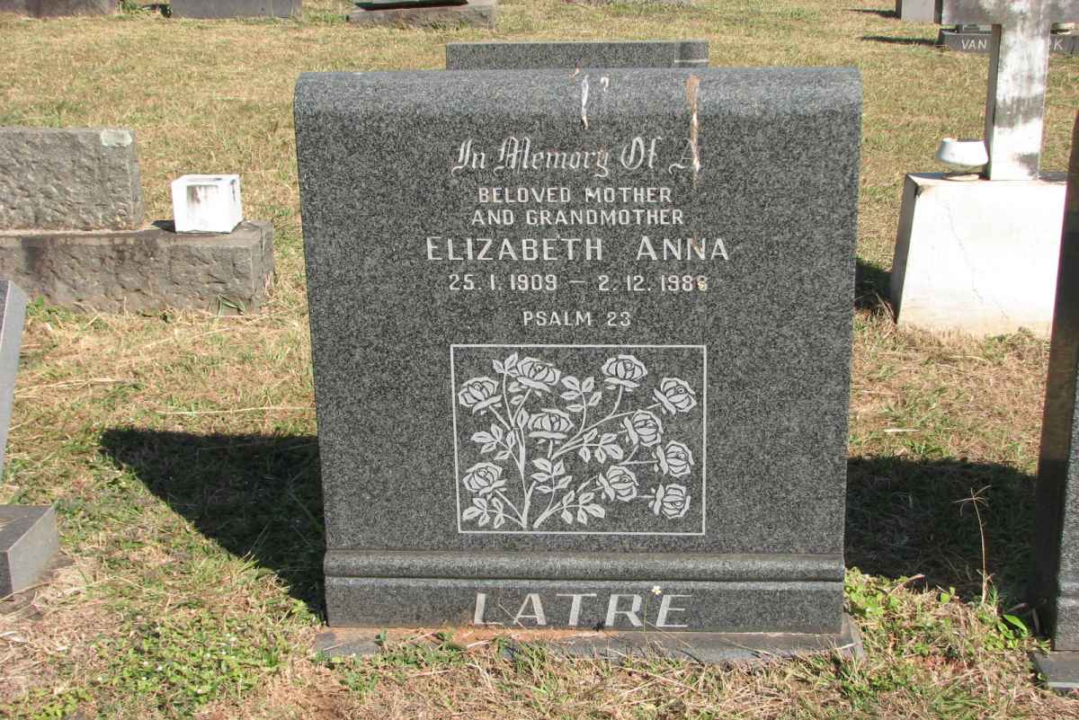LATRE Elizabeth Anna 1909-1988