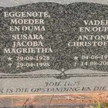 LOMBARD Antonie Christoffel 1919-2001 &amp; Susara Jacoba Magrietha 1928-1998