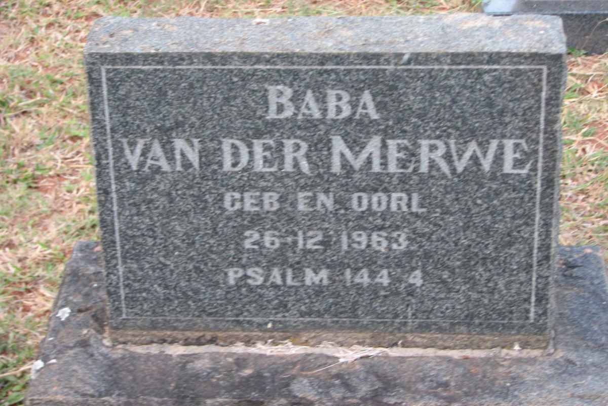 MERWE Baba, van der 1963-1963