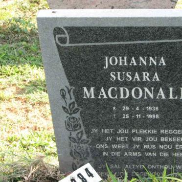 MACDONALD Johanna Susara 1936-1998