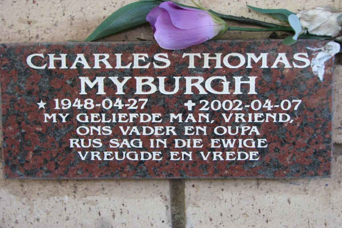 MYBURG Charles Thomas 1948-2002