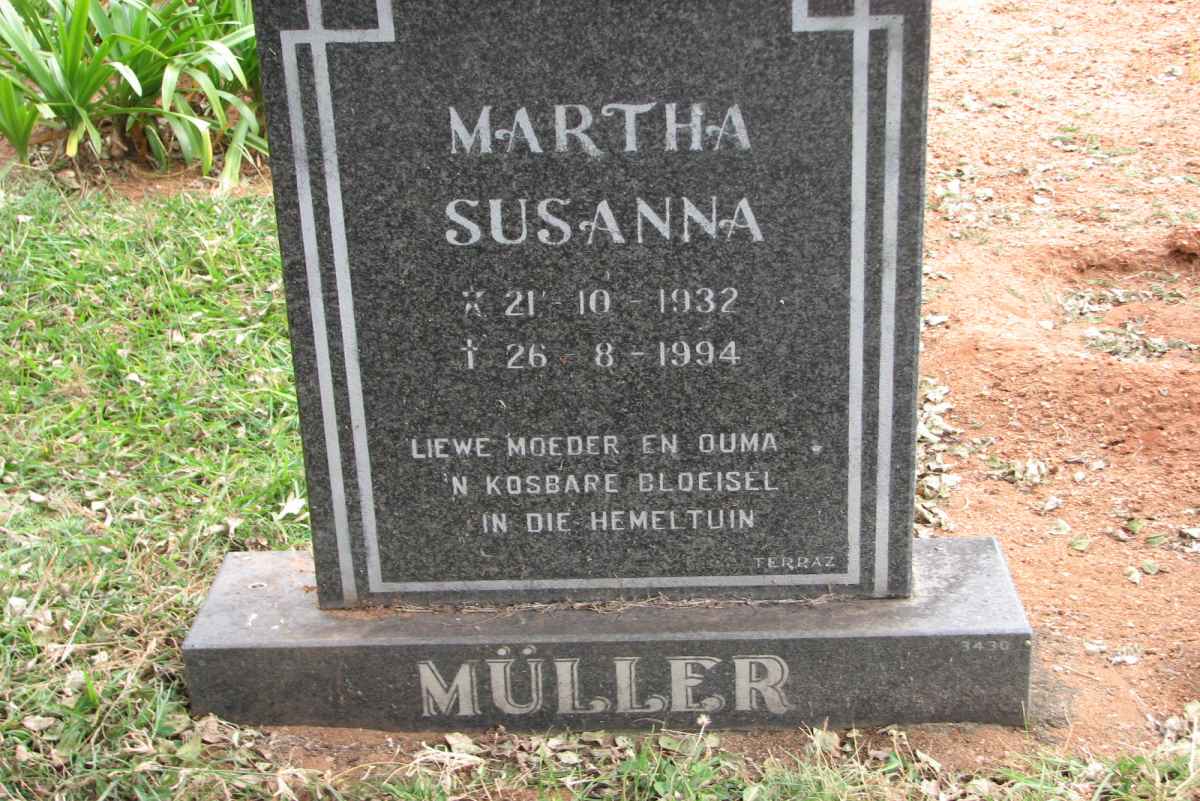MÜLLER Martha Susanna 1932-1994