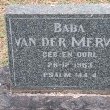 MERWE Baba, van der 1963-1963