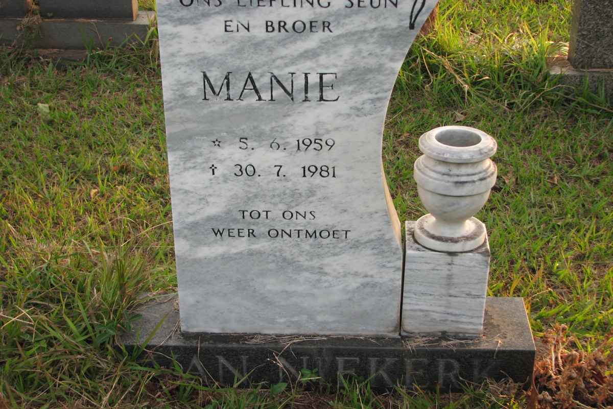 NIEKERK Manie, van 1959-1981