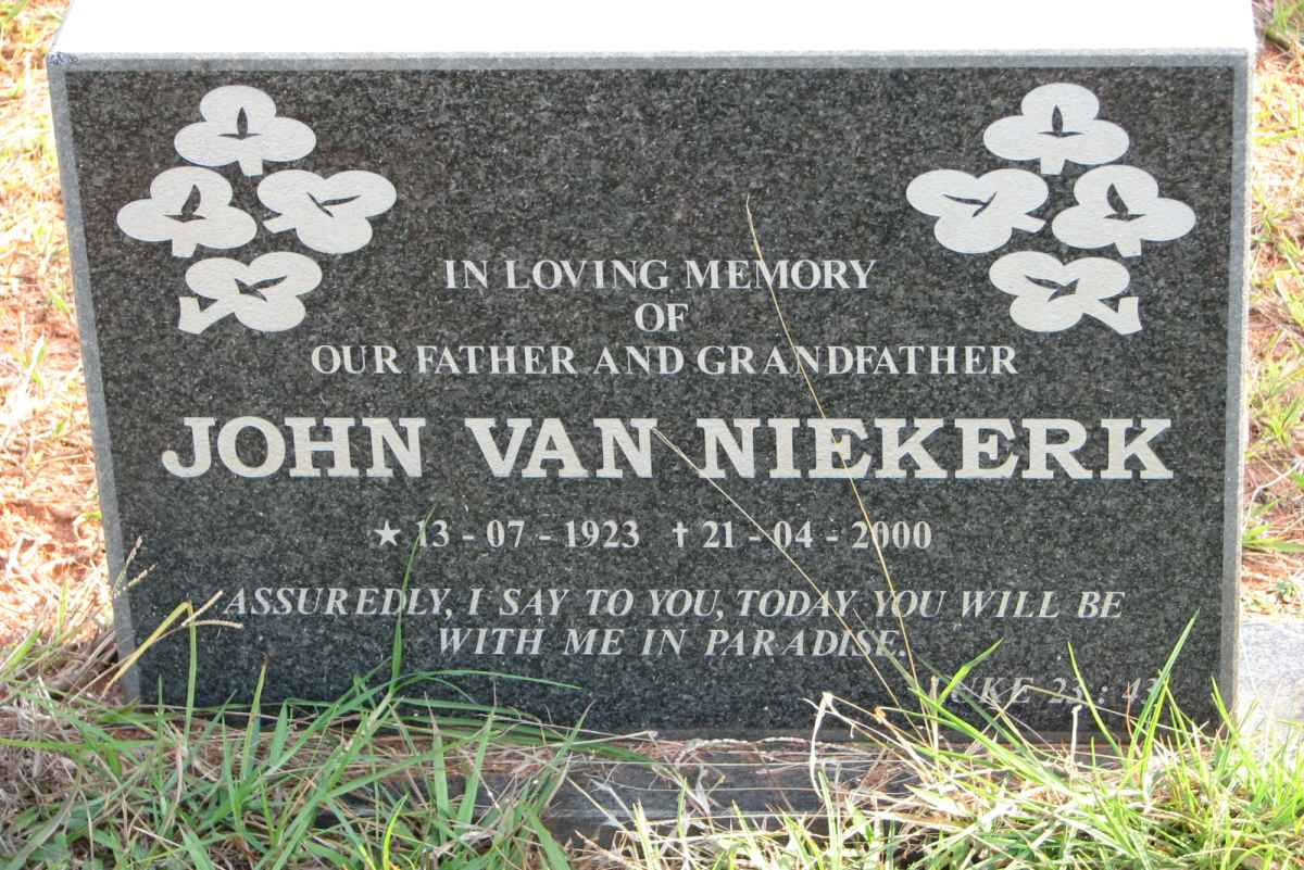 NIEKERK John, van 1923-2000