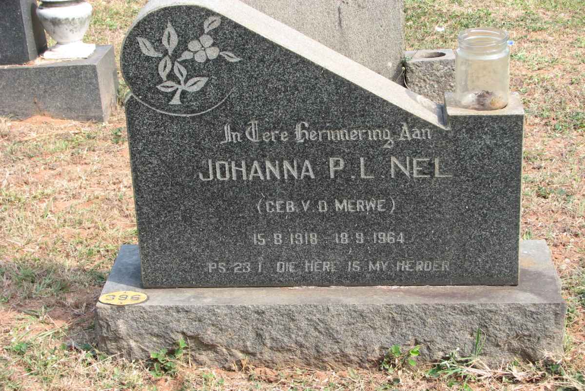 NEL Johanna P.L. nee VAN DER MERWE 1918-1964