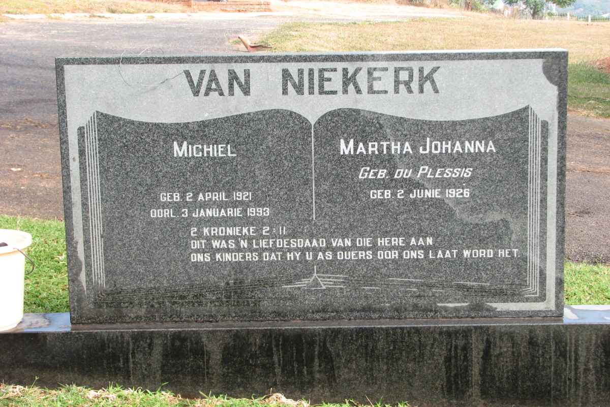 NIEKERK Michiel, van 1921-1993 &amp; Martha Johanna DU PLESSIS  1926-