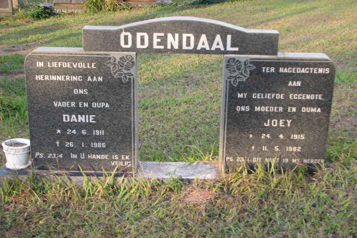 ODENDAAL Danie 1911-1986 &amp; Joey 1915-1982