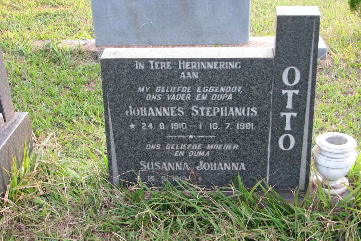 OTTO Johannes Stephanus 1910-1981 &amp; Susanna Johanna 1919-