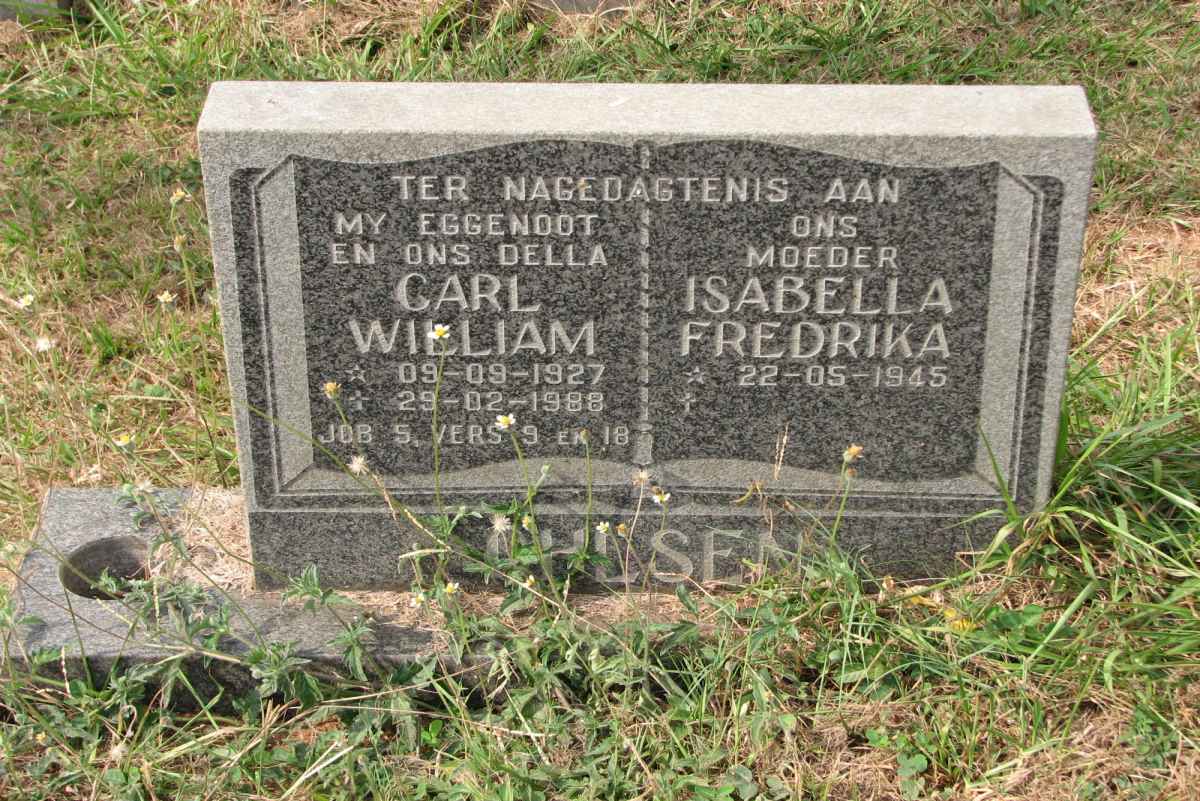 OHLSEN Carl William 1927-1988 &amp; Isabella Fredrika 1945-