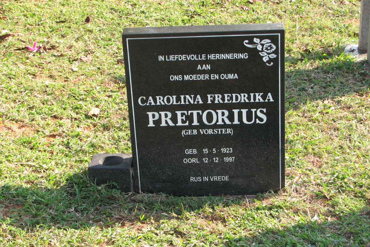 PRETORIUS Carolina Fredrika nee VORSTER 1923-1997