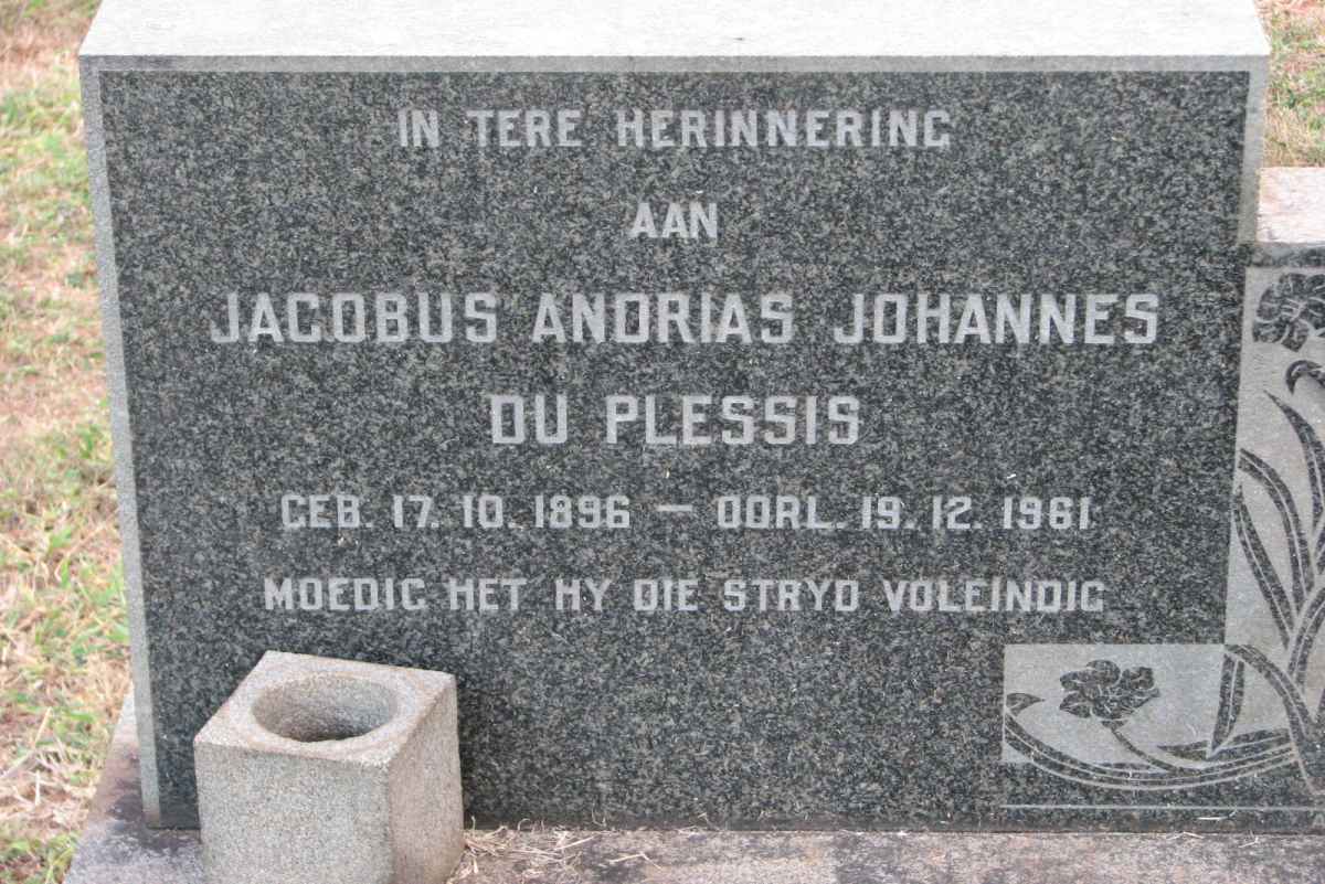 PLESSIS Jacobus Andrias Johannes, du 1896-1961