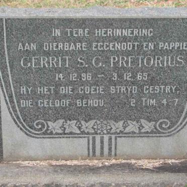 PRETORIUS Gerrit S.C. 1896-1965