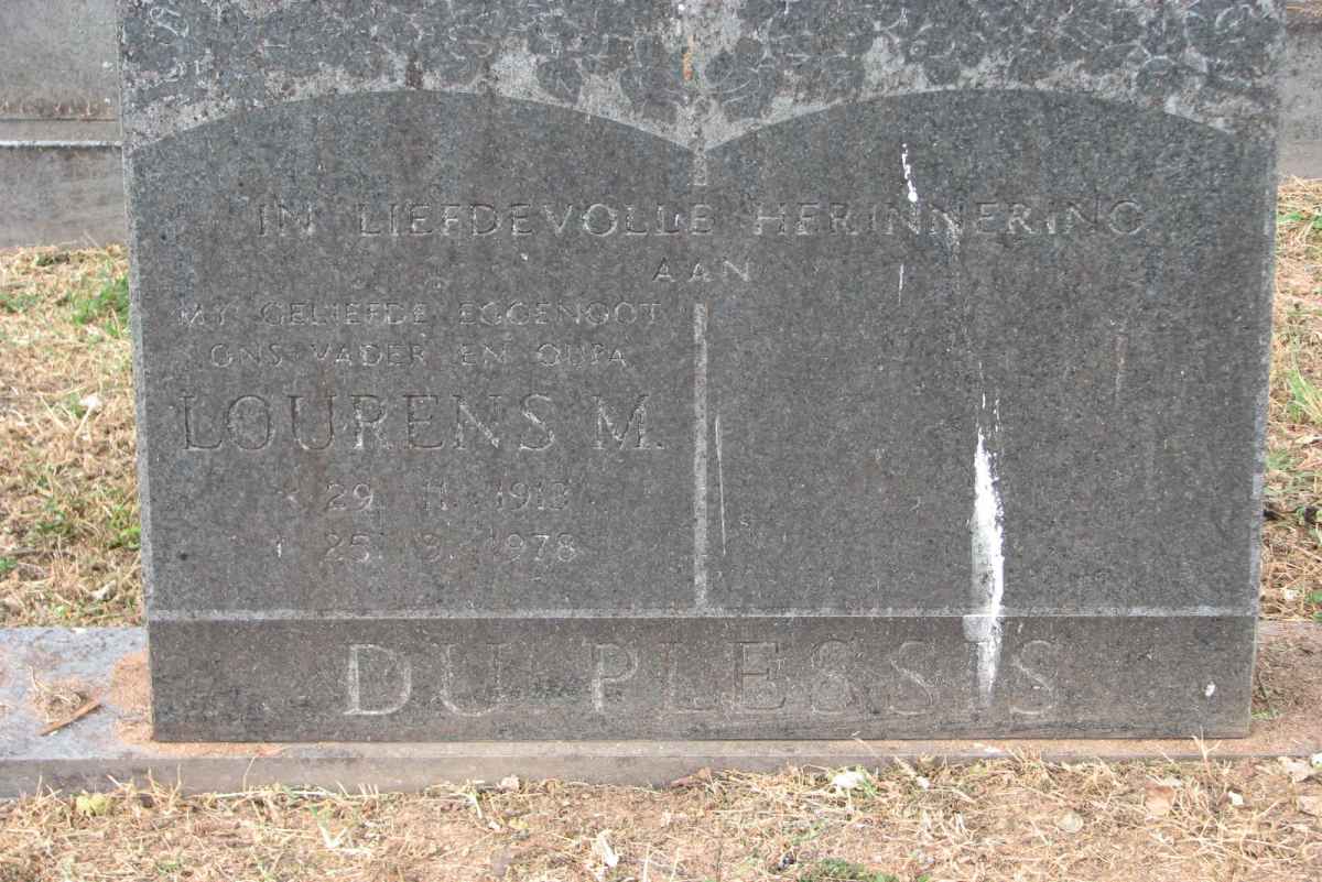 PLESSIS Lourens M., du 1918-1978